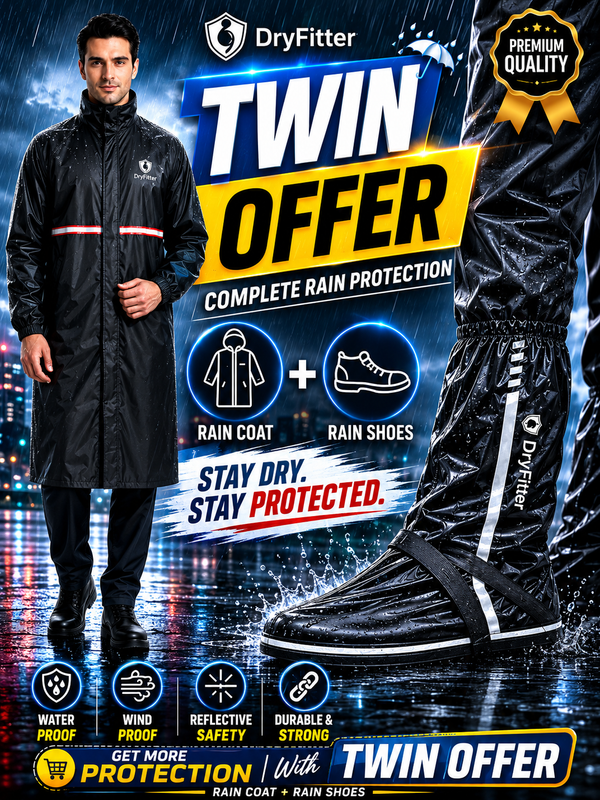 Twin Protection Bundle | Rain Coat+Rain Shoes