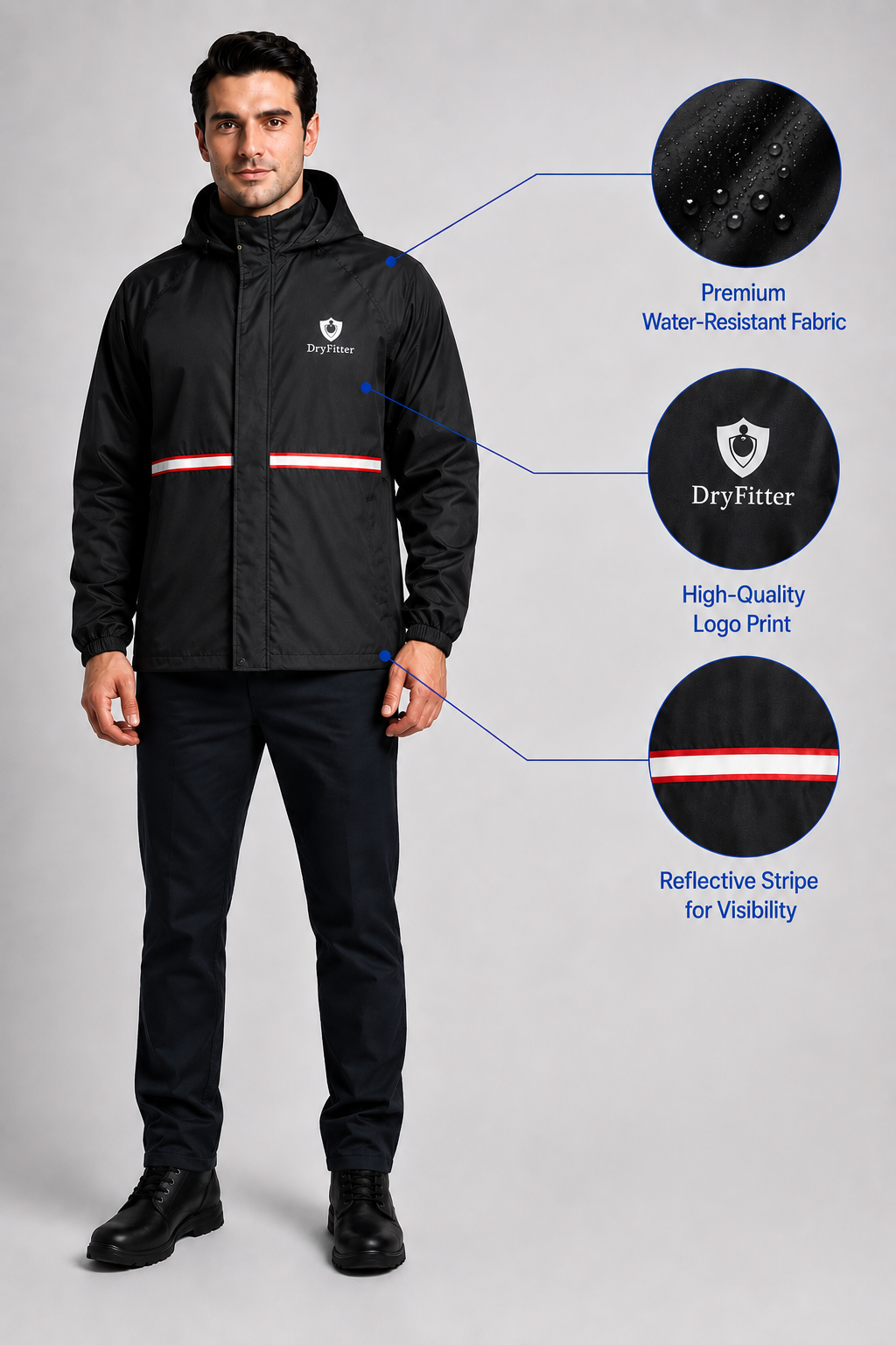 2-Piece Rain Suit Combo - Waterproof Hooded Jacket + Rain Pants | Dry Fitter